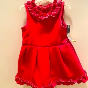 Brand new baby girl hot pink velvet dress